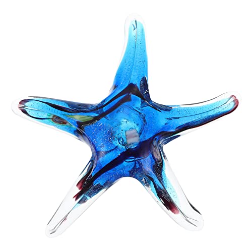 Healifty Colorful Glass Sea Star Decor Ocean-Themed Desktop Ornament Handcrafted Glass Craft for Home Decoration and Aquarium Accessories Random Color