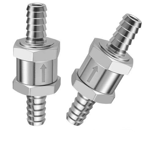 EVIL ENERGY 5/16" Fuel Check Valve One Way Inline Non Return Diesel Gasoline Silver (8mm OD,2PCS) - color: Silver, size: 5/16