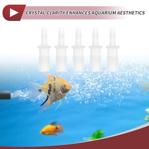 5 Pcs Aquarium Plastic Hose Barb Fitting 3/16" to 3/8" Hose ID Connectors Clear Plastic - size: 3/16"-3/8"