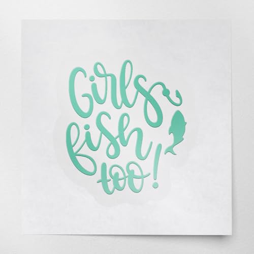 Decal Stickers of Girls Fish Too (Mint) (Set of 2) Premium Waterproof Decal Stickers for Laptop Phone Accessory Helmet Car Window Mug Tuber Cup Door Wall Decoration - BICVER1c33530MI0124 - color: Mint, size: 2.8'' x 3.1''