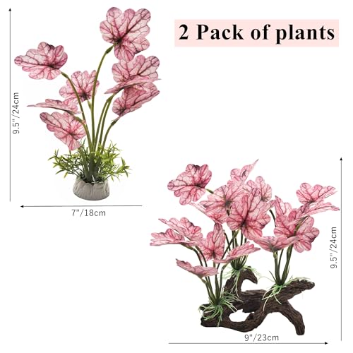 M2cbridge Fish Tank Plastic Soft Grass Artificial Betta Water Plants Decoration Goldfish Hide 2pcs (Light Purple) - color: Light Purple