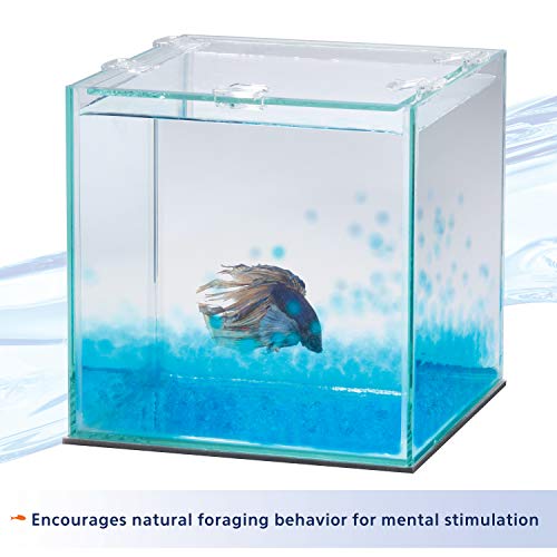 Aqueon Pure Betta Beads, Blue (Pack of 2) - color: Blue, size: One Pouch (Pack of 2)