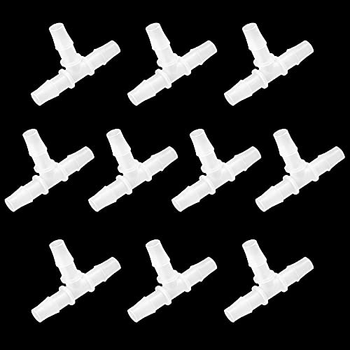 Feelers 1/2" Plastic Hose Barb Tee Fitting 10 Pack, Equal Barbed T-Shaped 3-Way Connector, Tube Splicer Union Adapter for Air Line, Fuel Line, Water Hose - size: 1/2 inch, style: 10pcs-T Shaped