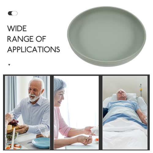 Ipetboom Silicone Anti-Spill Plate with Suction Cup Base Raised Edge Scoop Plate for S and Disabled Adults Non-Skid Self-Feeding Dinnerware Dishwasher Safe 7.7X7.7X1.6 Inches