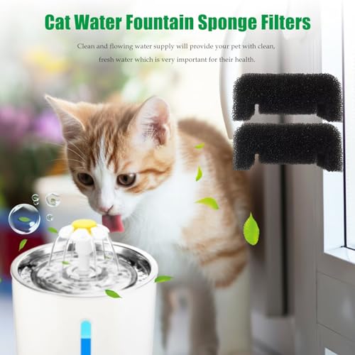 12-Pack Cat Water Fountain Sponge Filters, Pre-Filter Sponges, Pet Fountain Filter Replacement