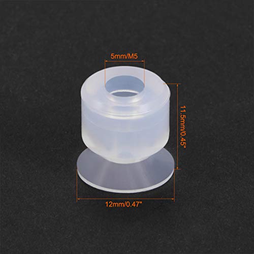 uxcell Suction Cups, 12mm Diameter x M5 Joint Silicone Vacuum Pneumatic Suction Cup