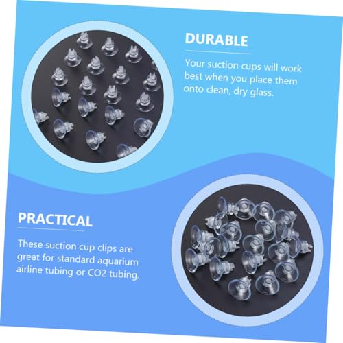 Toddmomy 18pcs Aquarium Airline Tube Holder Clips Rubber Suction Cups for Fish Tank Air Pump Accessories Aquarium Hose Fixed Isolation Clips