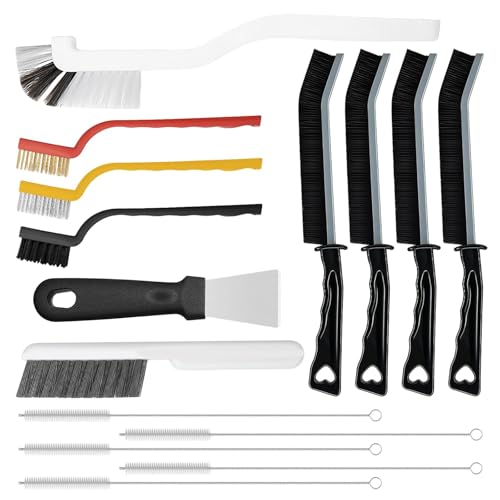 15pcs Crevice Cleaning Brush, Hard Bristle Scrub Brushes Tools, Multifunctional Grout Brush for Home, Bathroom, Ktichen, Window and Corners