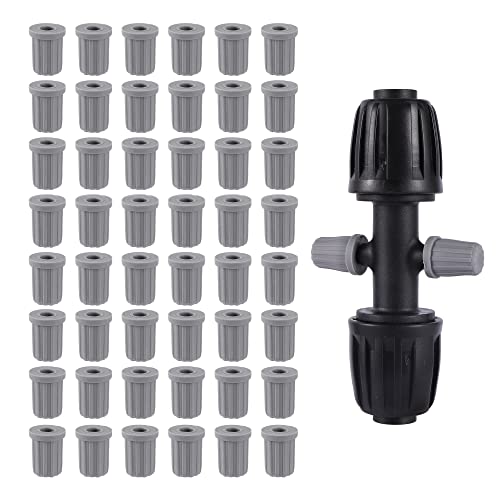 60 Pcs 1/4 Inch Barbed Connector End Caps Rubber Plugs for 1/4 Inch Irrigation Tubing System - size: 1/4 Inch End Cap