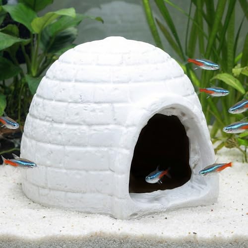 Igloo Aquarium Decorations Mini Igloo Figurine Simulated Ice House Model Fish Tank Hideout House Breeding Cave Betta Fish Hideout Fish Tank Ornaments