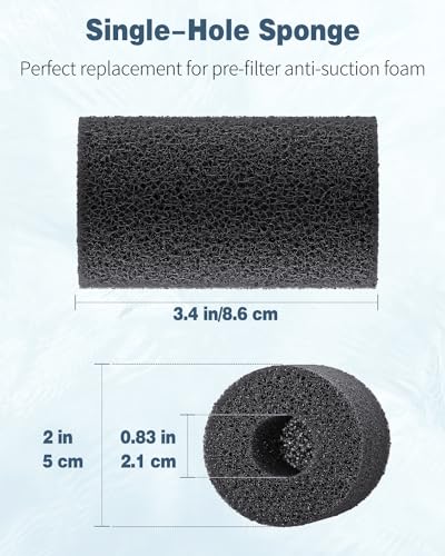 Pawfly 12 Pack Pre-Filter Sponge, Aquarium Filter Sponge 0.8" Intake Sponge Foam Roll for Small Fish Shrimp Fry Fish Tank Covers Accessories