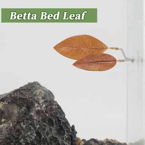 Betta Fish Bed, Betta Leaf Bed, Plastic Betta Hammock, Betta Hammock Pad w/Suction Cup, Betta Fish Resting Place Betta Fish Supplies Aquarium Decor, Orange - color: Orange