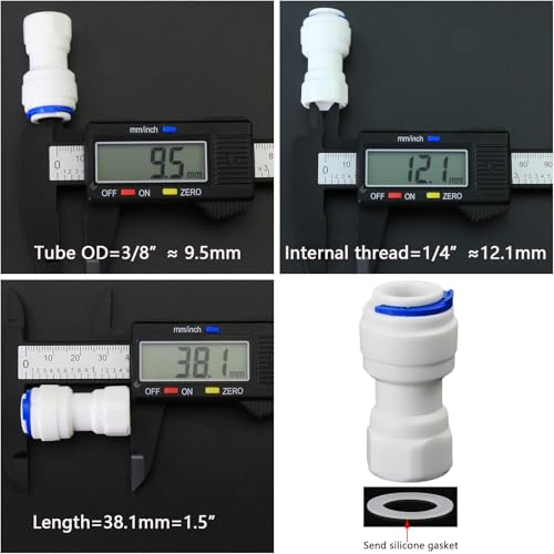 1/4" Female Thread Straight x 3/8" PE Hose Push-In Quick Connect Fitting, Plastic Connector for RO Water Filter, Beverage Dispenser & Water Filtration System, 5 PCS, 1/4" Thread Not 9/16" - style: 1/4" Female Thread to 3/8" Quick-Connect Straight