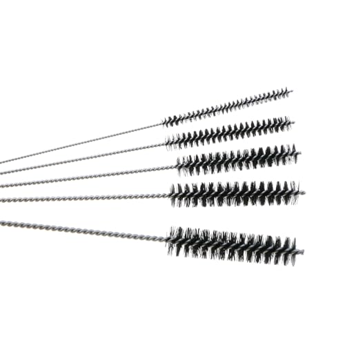 MEETOOT 15-Piece 4-Inch Nylon Tube Brush Set, Straw Cleaning Brush, Carburetor Cleaning Brush, Small Wire Brush, Cleaning Tools, Black