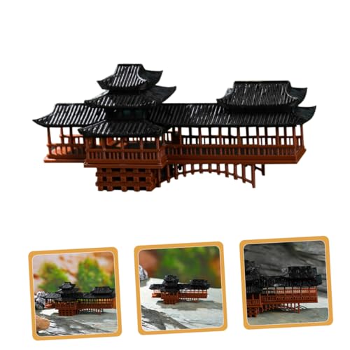 Mini Pavilion Ornament Elegant Micro Landscape Bridge for Zen Garden Bonsai and Aquarium Decor Versatile Plastic Decoration for Fairytale Gardens and Dollhouses