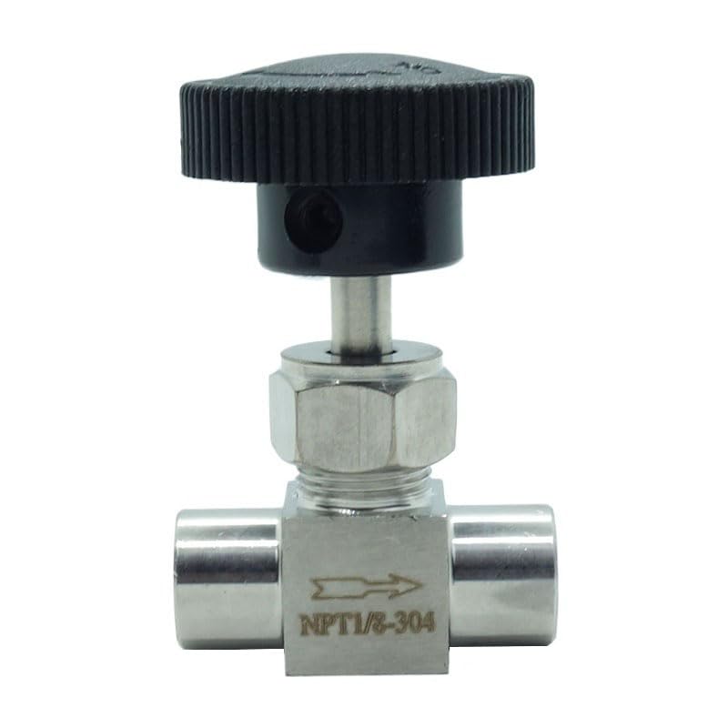 1 Piece Stainless Steel 304 Instrument Gas Needle Valve 1/8" NPT Female x 1/8 NPT Female - size: Straight 1/8" NPT F x F