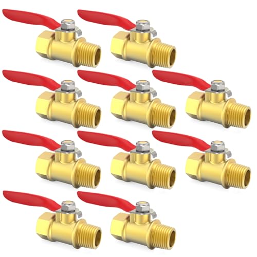 ChillWaves Brass Ball Valve, Air Compressor Ball Valve Shut Off Switch 1/4" NPT Male x 1/4" NPT Female Thread Pipe Fitting(10-PACK) - size: 1/4" MNPT x 1/4" FNPT, style: PACK OF 10