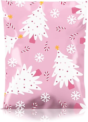 Metronic Poly Mailers 10x13 100pc, Small Shipping Bags for Clothes, Self- Seal Shipping Envelopes for Small Business,Waterproof Mailers Poly Bags Packaging Bags for Holiday Xmas, Pink Christmas Tree - color: Christmas Tree, size: 10x13 100pc