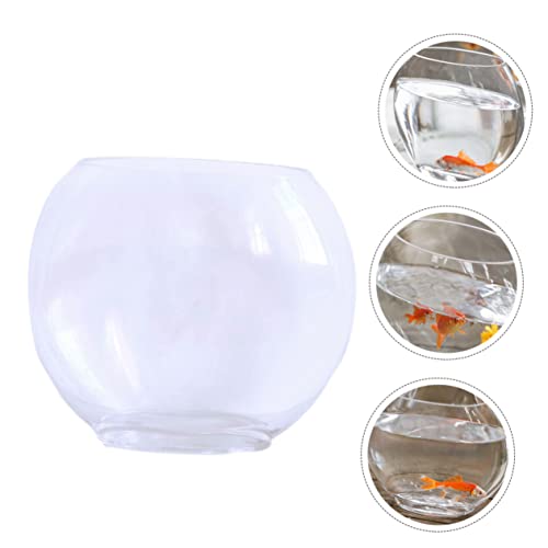 Transparent Fish Tank Desktop Aquarium Delicate Shape for Home Office Decor Space-Saving Design for Betta Fish - size: 19.5X16cm