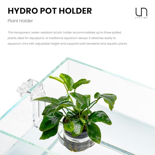 Ultum Nature Systems Hydro Pot Holder – Clear Adjustable Acrylic Aquarium Plant Holder - Sturdy Aquarium Planter and Aquatic Plant Pot for Live Plants, Large - size: Large