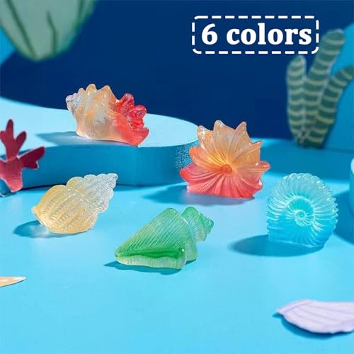MIUPOO Glow Conch,Betta Stones,Glow in The Dark Crystal,Bonsai Decor,Chips Stone Small Decorative,Fish Tank Decor,6 Colors,12 Pieces. - color: Colorful