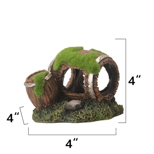 Betta Fish Cave Aquarium Hideout, Aquarium Tank Decor Accessories, Fish Tank Ornament Large - color: Large Horizontal Dual Cask