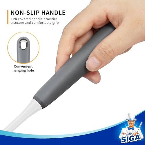 MR.SIGA Long Handle Bottle Brush, Flexible Scrub Brush for Water Bottles, Glasswares, Mugs, Gray, 2 Pack - color: Gray