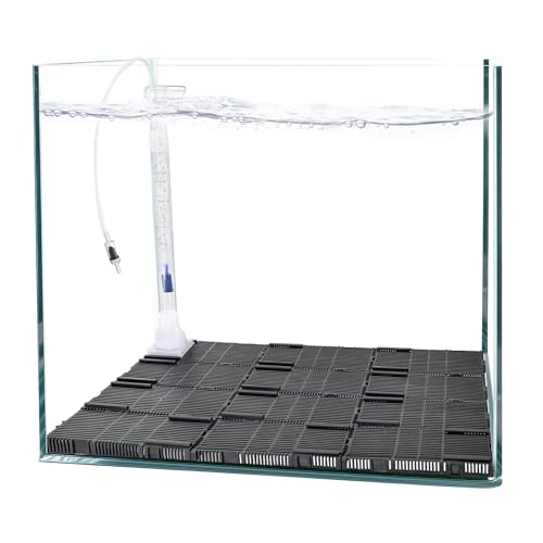 Undergravel Filter System for 10 Gallon Fish Tank, Air-Driven Biofiltration Aquarium Filter Kit with 12 Modular Plates & Adjustable Lift Tube, Cut-to-Fit Under Gravel System for Clear Water - size: 12 Plates, 10 Gal
