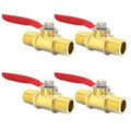 ChillWaves Brass Ball Valve, Air Compressor Ball Valve Shut Off Switch 1/4" NPT Male x 1/4" NPT Male Thread Pipe Fitting(4-PACK) - size: 1/4" MNPT x 1/4" MNPT, style: PACK OF 4