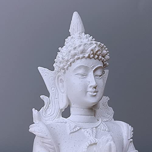HYFAN Mini Sandstone Buddha Yoga Meditation Statue Harmonious Figurine Collectible Craft Feng Shui Sculpture Decor for Home Office Shelf Desktop (White 1 - color: White 1