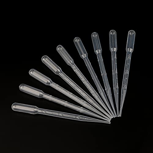 G2PLUS 100PCS 3ml Disposable Plastic Pipettes, Essential Oils Graduated Transfer Pipettes for Science Laboratory, Experiment, Essential Oils, Make up Tool - size: 3ml-100pcs