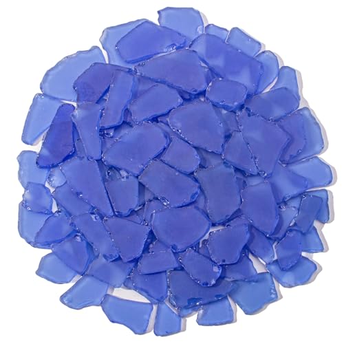 Keedolla Tumbled Sea Glass for Crafts - 10 OZ Flat Frosted Seaglass Pieces for DIY Art Crafts, Vase Filler, Beach Weddings, Aquarium and Home Decor - Cobalt Blue - color: Cobalt Blue, size: 10 OZ / 0.63 LB