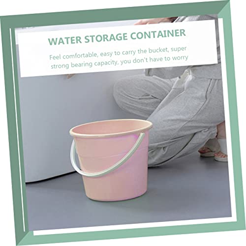 Garneck Heavy-Duty Utility Bucket Water Container for Mopping Storage Bucket Handle for Car Wash - color: Pink