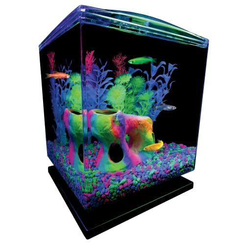 GloFish Aquarium Gravel, Pink/Green/Blue Mix, Complements GloFish Tanks, 5 Pounds - color: Pink/Green/Blue Fluorescent, size: 4 x 5 x 9 inches ; 5 pounds