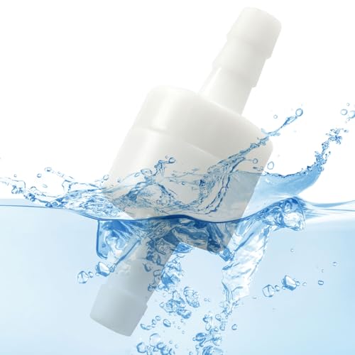 2pcs One Way Check Valve - 1/4" Inline Non-Return with Ozone Resistance PVDF Plastic Check Valve for Air, Water, Gas & Fuel Oil - size: 1/4 Inch