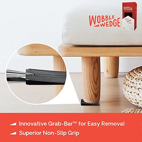 Wobble Wedges Flexible Plastic Shims - Leveling Shims for Home Improvement, Furniture Levelers, Table, and Toilet for Leveling - Made in USA Plastic Wedges Shim for Appliances (Black, 75-Pack) - size: 75