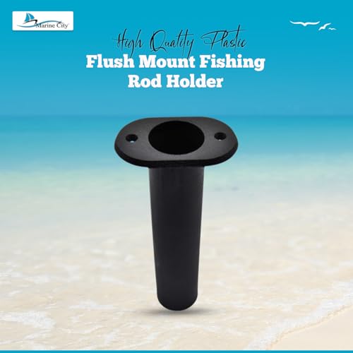 MARINE CITY Flush Mount Fishing Rod Holder, 90 Degree ABS Plastic, for Boats, Kayaks, Yachts - color: Black, style: 4 Pcs