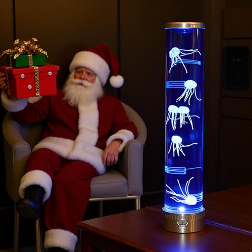 Lightahead LED Jellyfish Aqua Mood Lamp with 5 Color Changing Light Effects. The Ultimate Extra Large Synthetic Jelly Fish Tank Aquarium Mood Lamp for Ages 15 and Above. Ideal Gift (Extra Large) - size: Extra Large (32 Inches Tall)