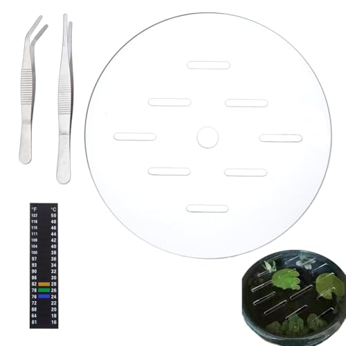 Acrylic Round Aquarium Lid Cover Anti - Jumping Fish Tank Top Cover with Holes Reptile Tank Lids Aquarium Canopy for Preventing Escape Protect Fish Turtles from Birds Cats (Diameter 7.8")