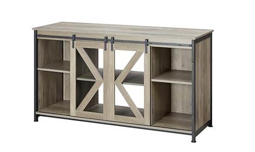 Metal Aquarium Stand with Cabinet for Fish Tank Accessories Storage, 80 Gallon, Turtle, Reptile Terrariums, Grey, 58.9'' L x 19.7'' W x 32.6'' H. XS99