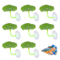 8pcs Betta Leaf Hammock Set, Soft Plastic Aquarium Decor Hideout with Suction Cups Fish Tank Resting Bed for Betta Fish Sleeping Hiding Playing Aquatic Plants Decor Accessories
