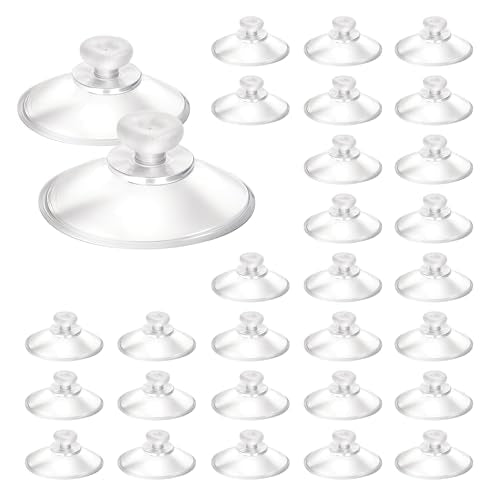 30Pcs 20mm/0.79" Furniture Desk Glass Transparent Anti-Collision Suction Cups Small Rubber Suction Cups for Glass Table Tops, Furniture, Desk, Bumper Protection Without Hooks