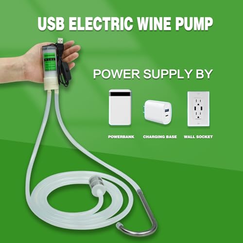 Portable USB Electric Auto siphon Self Priming Pump for Bottling Home brew Wine,Beer and Kombucha, DC 5V Food Grade Water Transfer Pump With 6.5FT hose, 2L/Min No Mess Leak,Low Noise