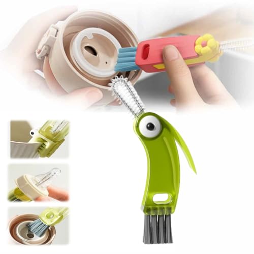 3 in 1 Cup Lid Cleaning Brush, 2024 Upgrade Crevice Cleaning Brush Set for Baby Bottle Gap Tight Spaces Cup, 3 in 1 Multifunctional Cleaning Brush Portable Cup Lid Cleaner with Brush (A1) - color: A1