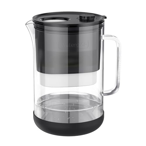 Waterdrop PT-09BL 10-Cup Large Glass Water Filter Pitcher, Eco-Friendly, NSF/ANSI 53, 42 & 372 Certified Filter, Reduces PFOA/PFOS, Chlorine, Cadmium, Copper & Mercury, BPA-Free, Easy to Clean, Black - color: Black, style: Basic