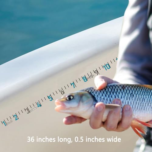 36" Fish Measuring Ruler Sticker for Boat 2 Pcs Strong Self Adhesive Transparent Waterproof Decal Tape Measure Clear Boat Accessories (36 inch) - size: 36 inch