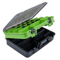 THKFISH Fishing Tackle Box Organizer Double Layer Tackle Storage Fishing Boxes Outdoor Box with Adjustable Dividers 14.96 * 10.23 * 4.5in Green - color: A-GREEN-double sided tackle box