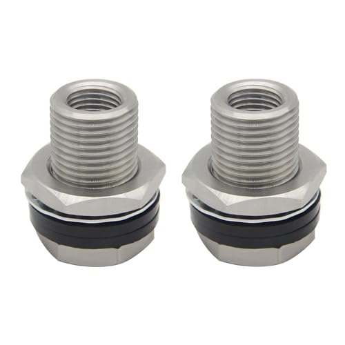 Stainless Steel Bulkhead Fitting 1/8" NPT Female Bulked Coupler Thru-Bulk Tank Fitting Connector 1-1/2" Length (Pack of 2) - size: 1/8" NPT Female to 1-1/2" Length