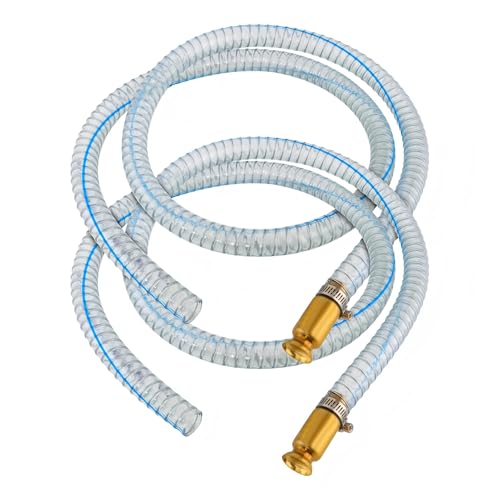 8.2FT 5/8" Heavy Duty Siphon Hose - Gerguirry Self-Priming Jiggler Pump for Boats, ATVs & Tractors Copper Nipple w/Metal Buckle, Fuel Transfer Tube for Gasoline Fuel Gas, 2PCS - size: 5/8"ID x 2Pcs