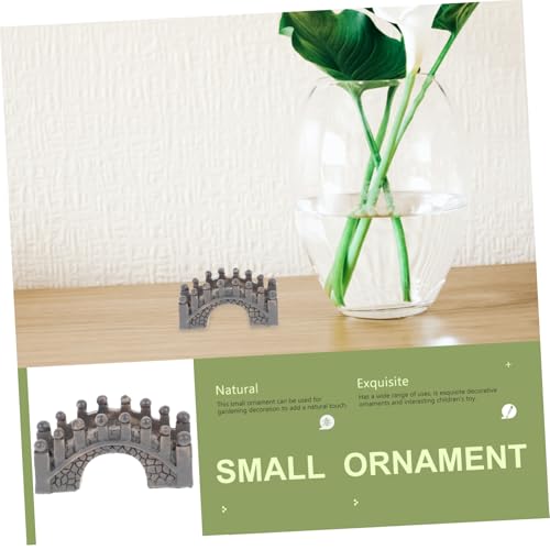 LIOOBO Garden Ornaments Fish Tank Decoration Miniature Resin Bridge for Fairy Garden House Terrarium Scene Grey Random Color